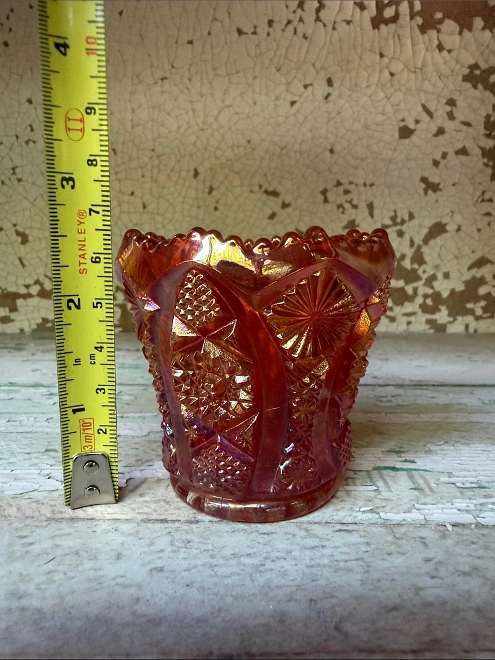 🌿Vintage Imperial Glass Co. Marigold Carnival Glass Toothpick Holder